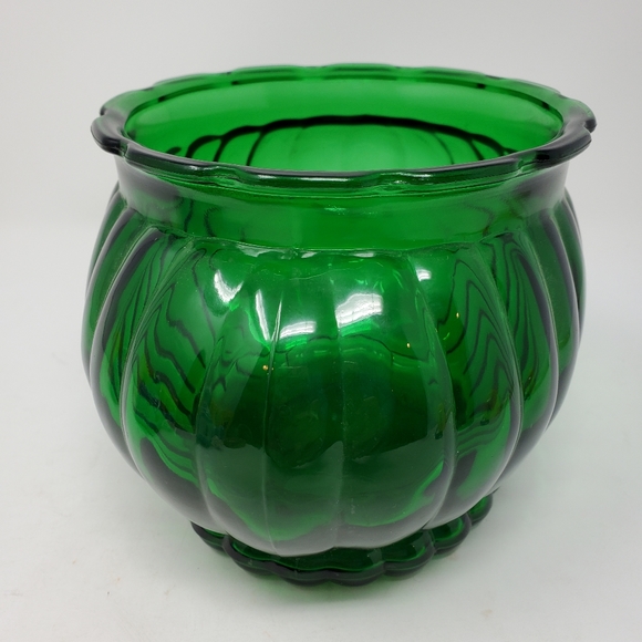 A.L.R. Co. Green Glass Vase Bowl - Picture 3 of 9